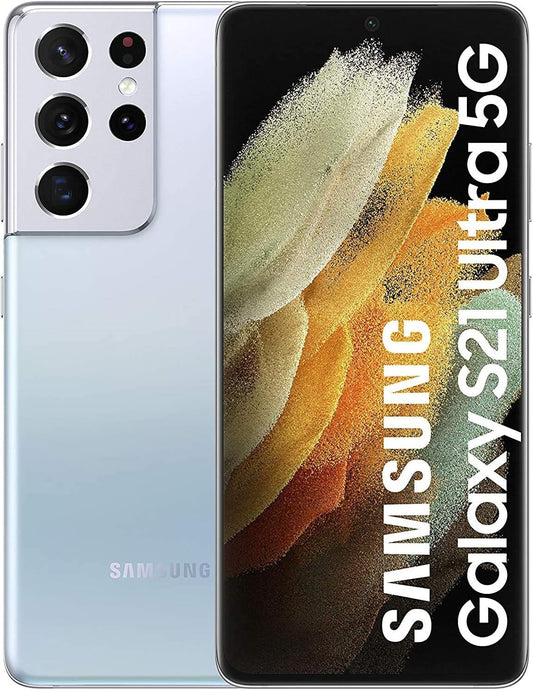 Samsung Galaxy S21 Ultra 5G G998B 256GB RAM 12GB International Version, Phantom Silver (Renewed)